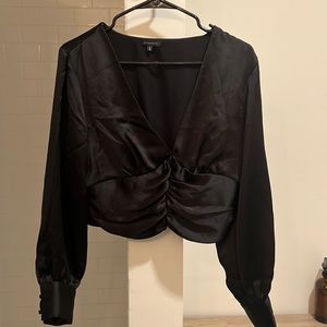 Black silky long sleeve